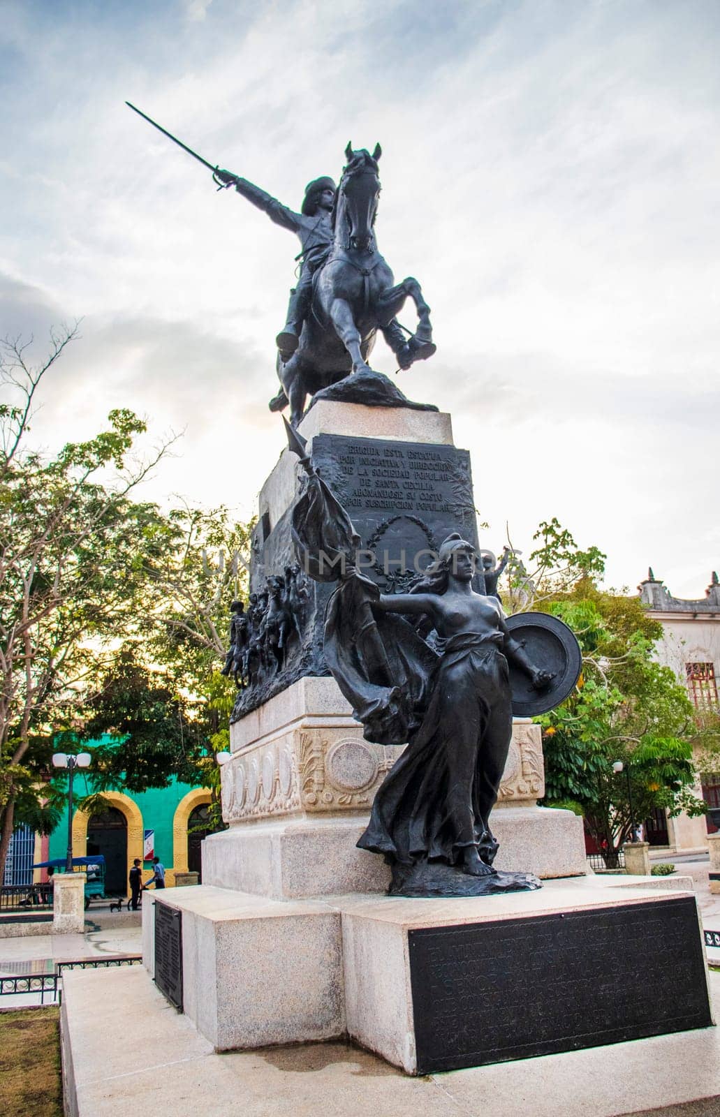 03.03.2024 - Camaguey, Santa Lucia, Cuba - Streets of the city. Ignacio Agramonte Statue, Ignacio Agramonte Park