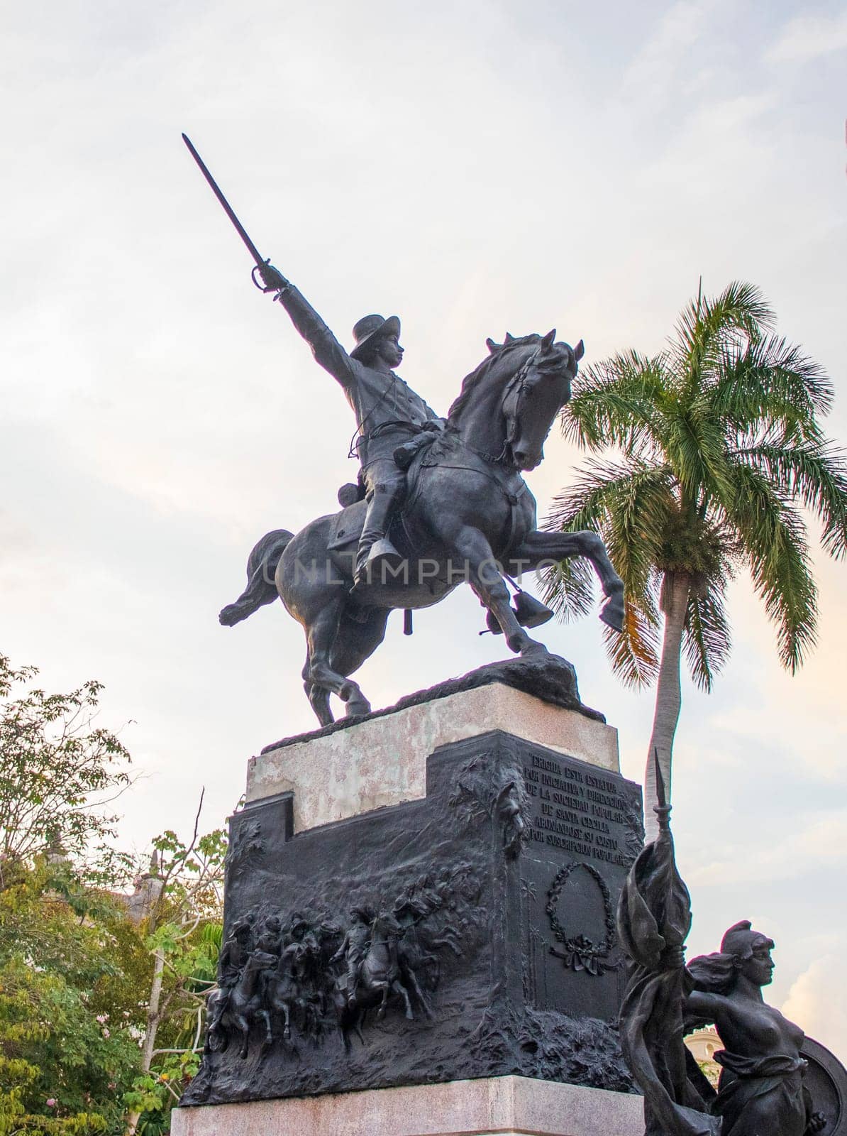 03.03.2024 - Camaguey, Santa Lucia, Cuba - Streets of the city. Ignacio Agramonte Statue, Ignacio Agramonte Park