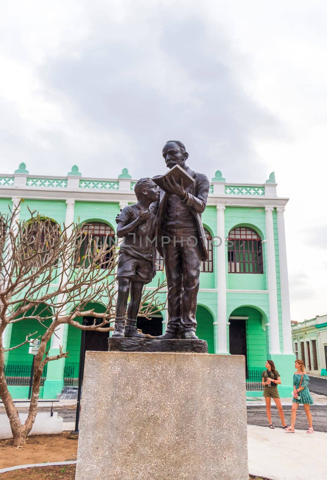 03.03.2024 - Camaguey, Santa Lucia, Cuba - Parque Ignacio Agramonte, one of the most remarkable squares in the city, with marble benches and a statue of Camagüeys War of Independence hero, Agramonte.