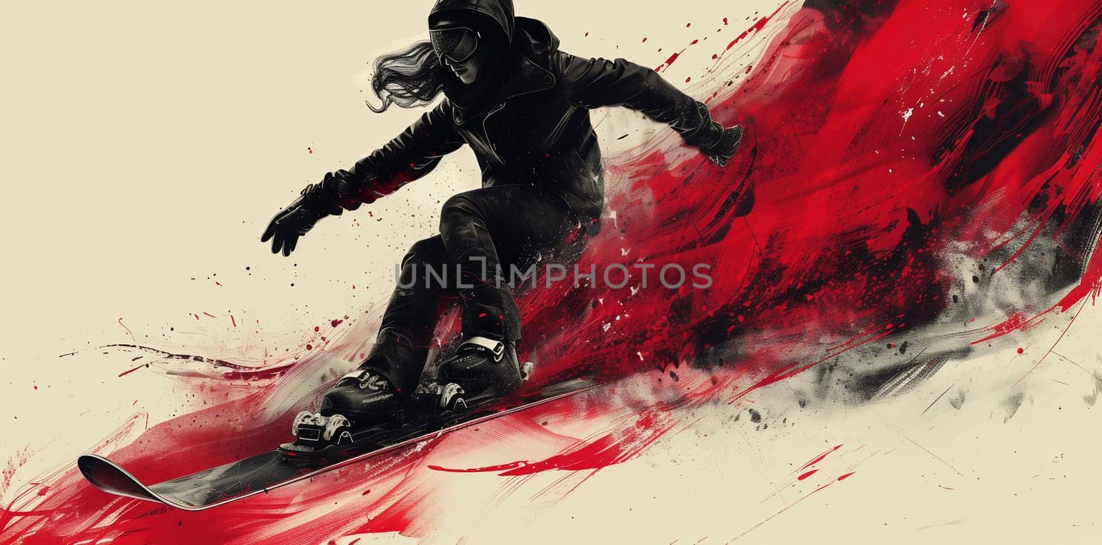 Colored hand sketch skier. illustration. High quality photo