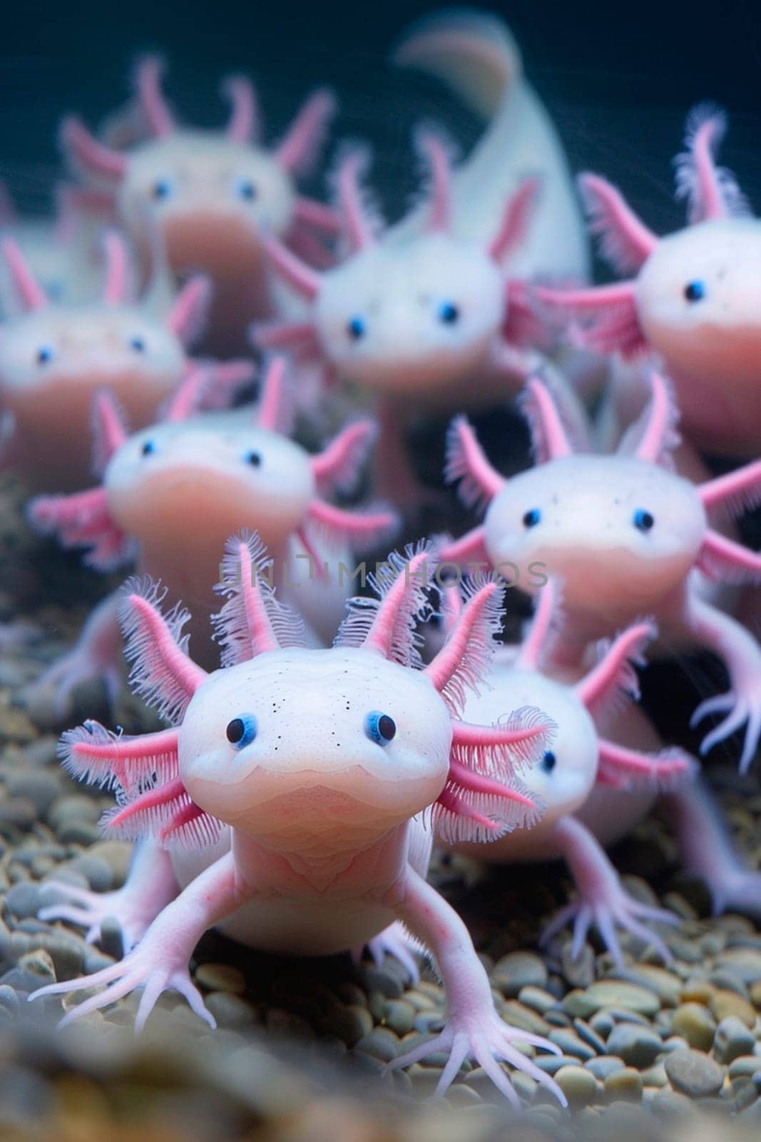 axolotl in an aquarium. Selective focus. nature.