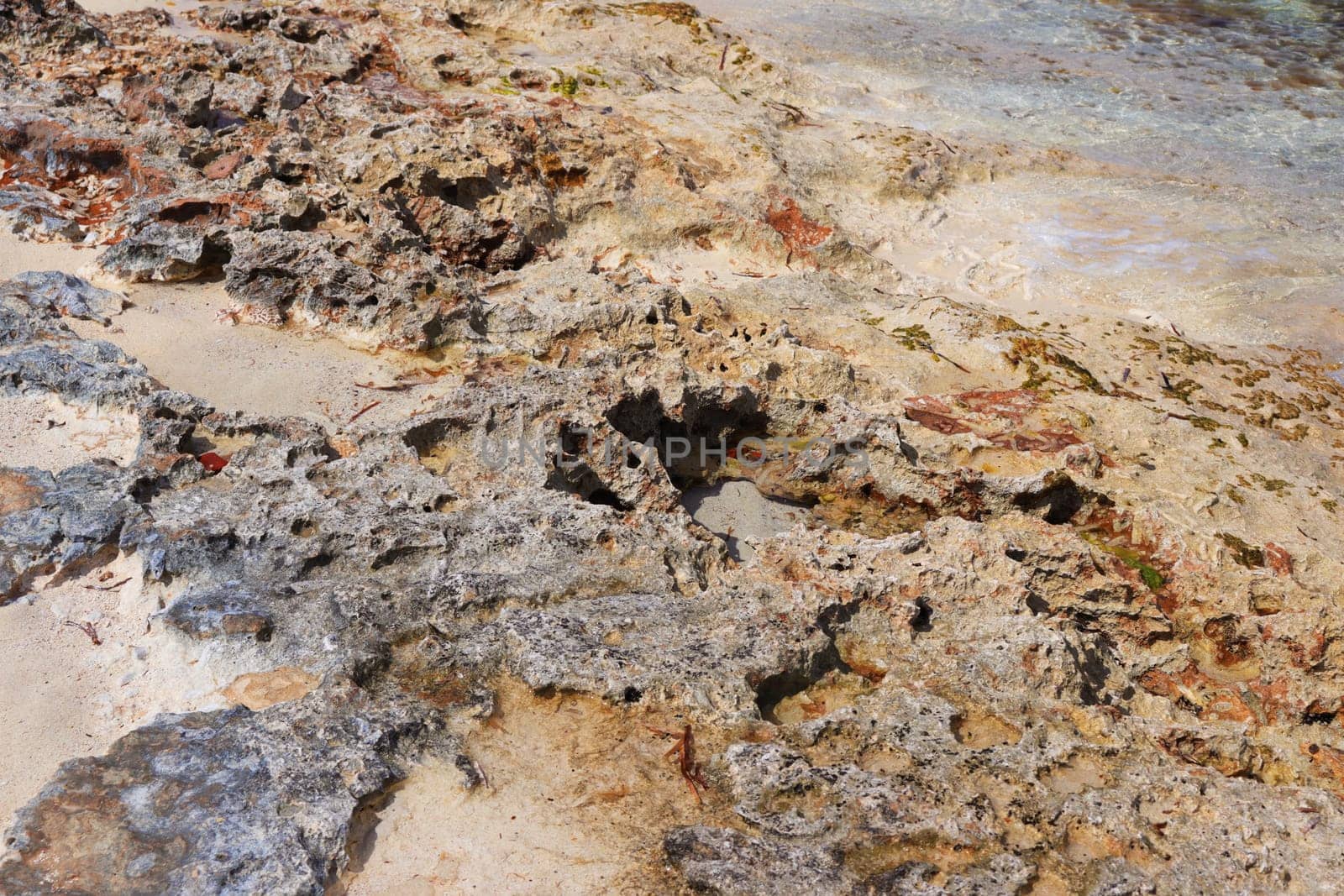 Shot of the old rocks formation by the beach