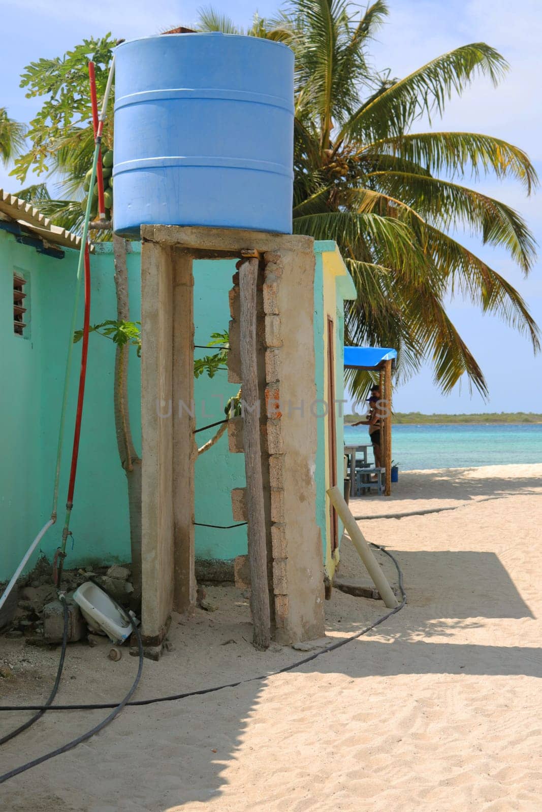 Small hut by the tropical beach