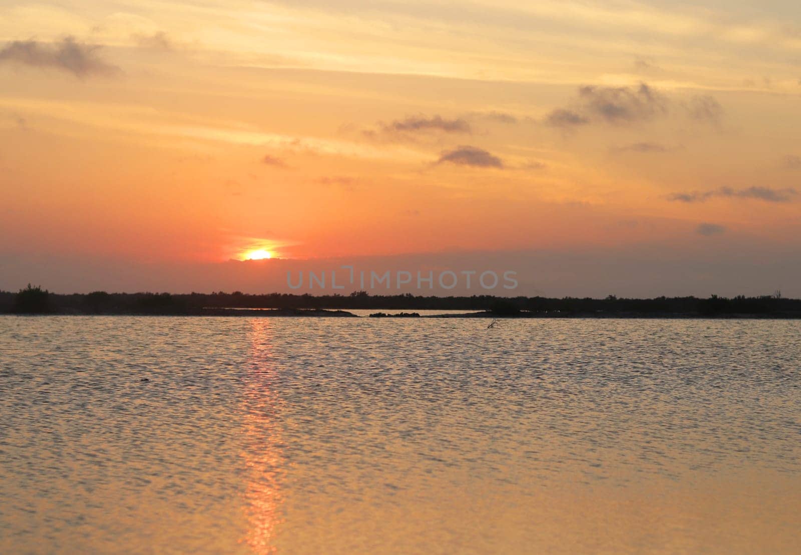 Shot of the beautiful sunset by the lake