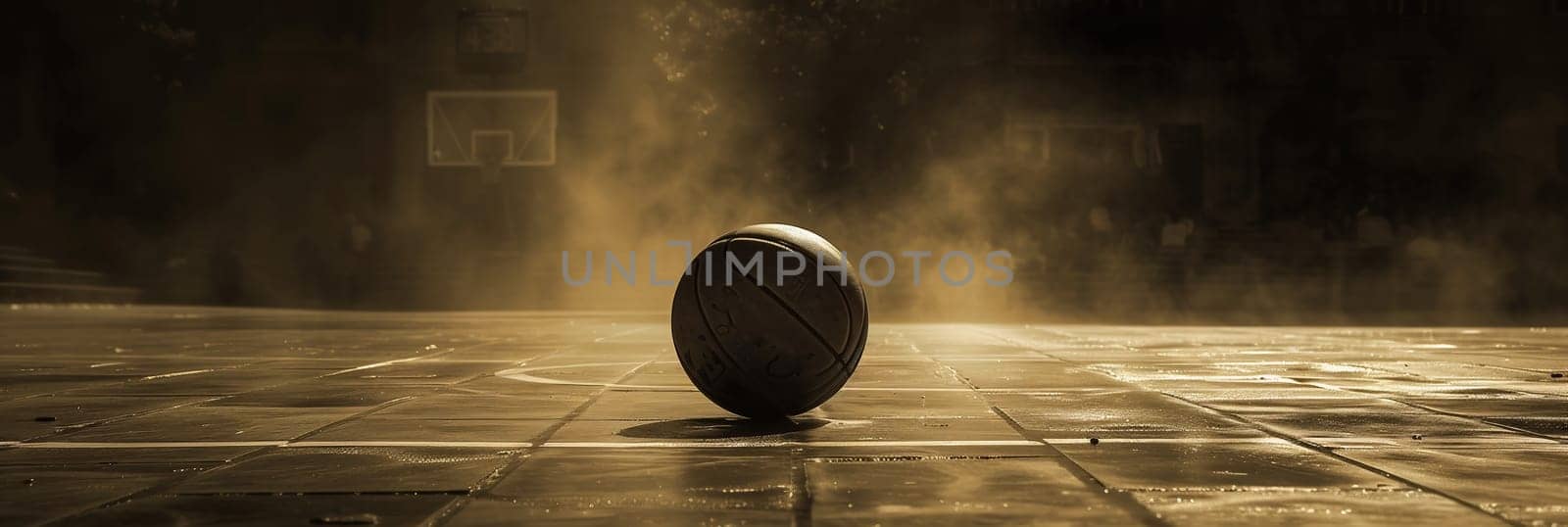 the balls on a wooden floor with light effect. High quality photo