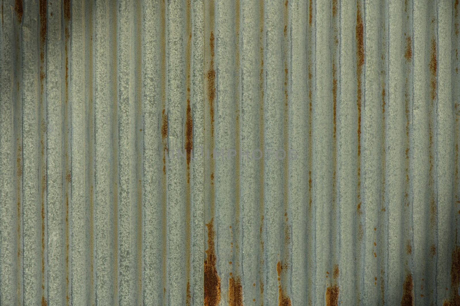 Refurbished, aged corrugated iron sheet on wall by Mixa74