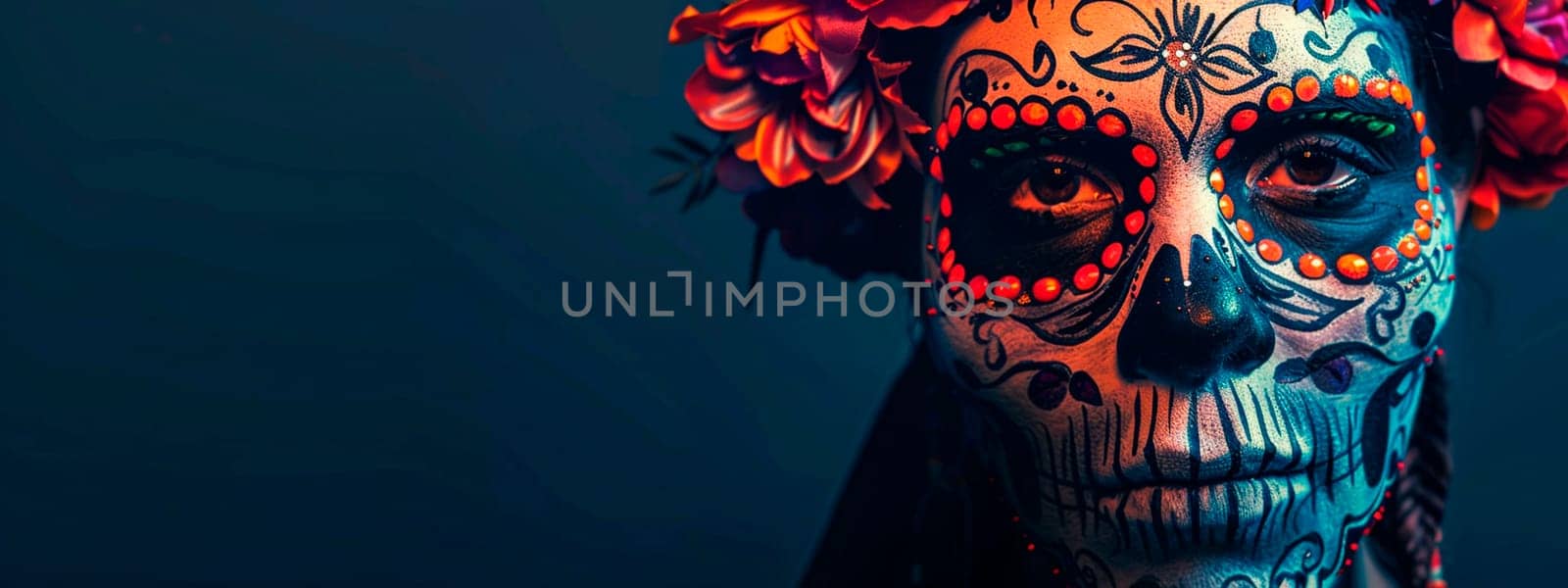 skull for day of the dead. selective focus. by yanadjana