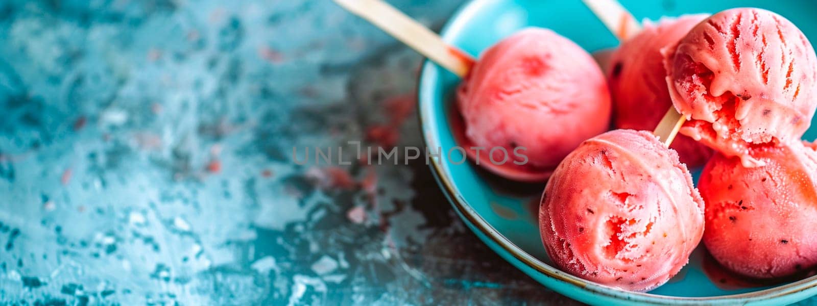 watermelon ice cream on the table. selective focus. fruit.