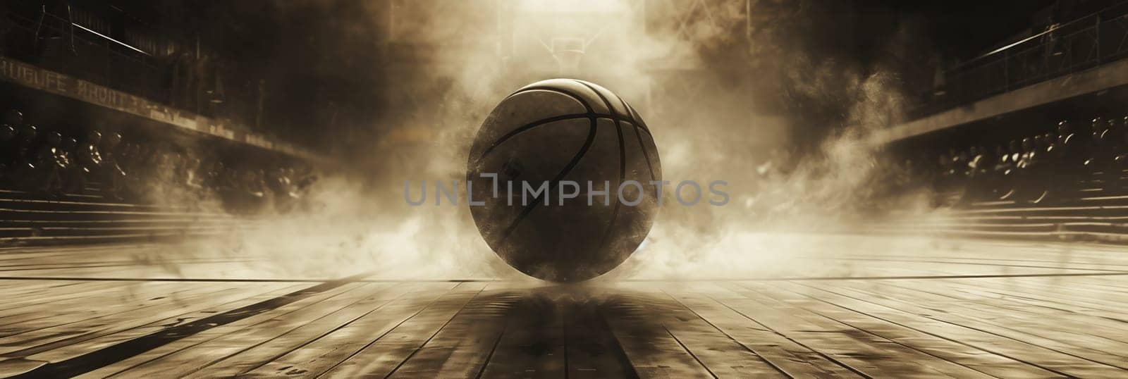 the balls on a wooden floor with light effect. High quality photo