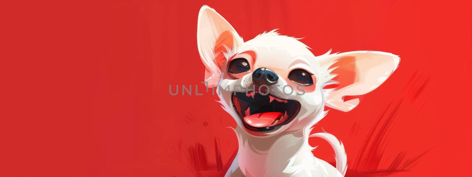 Excited chihuahua isolated on the bright red background, mammal animal concept by Kadula