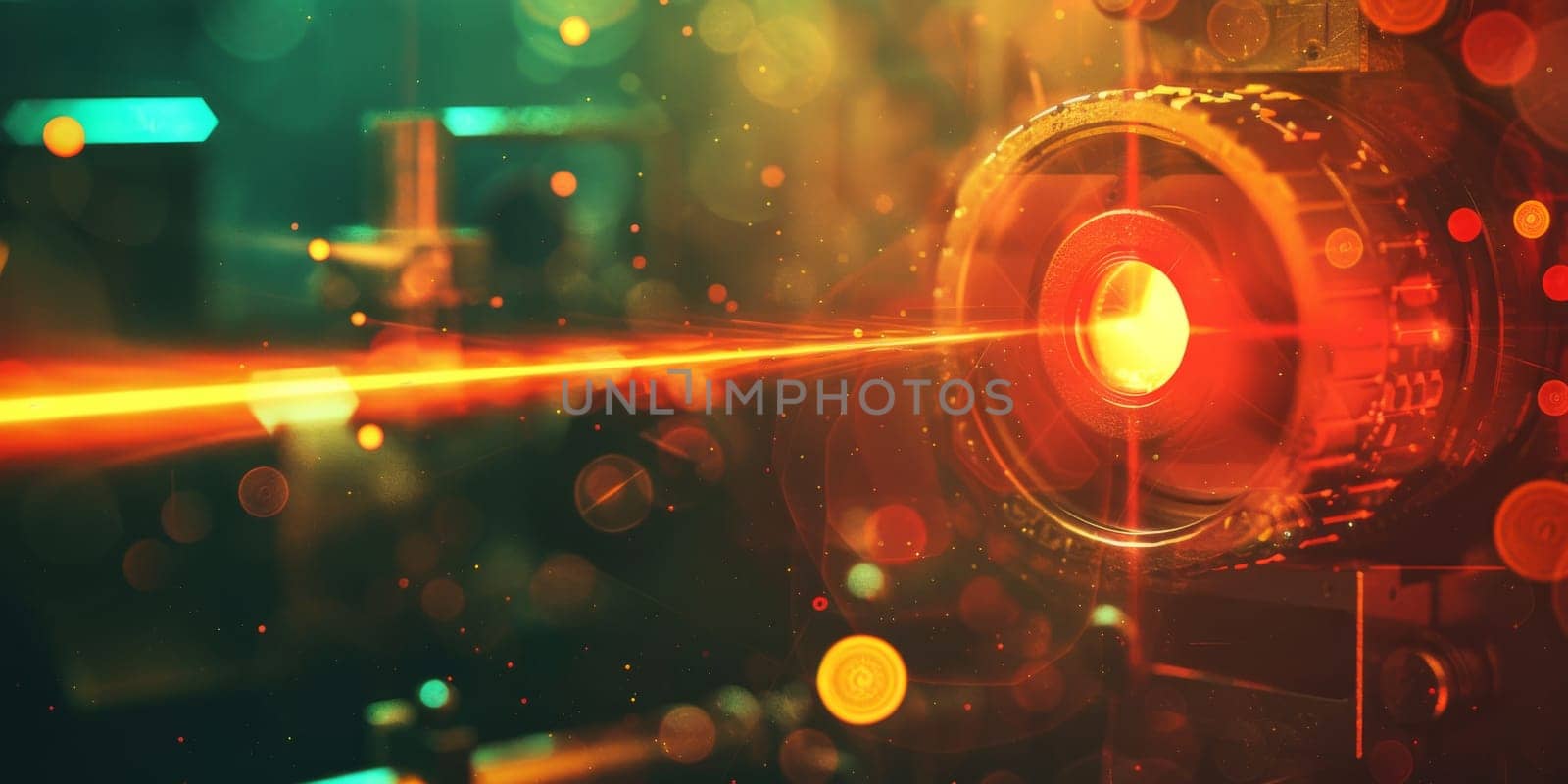Macro detail to laser beam light, science concept by Kadula