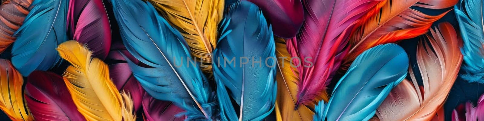 A colorful feathers as background or texture