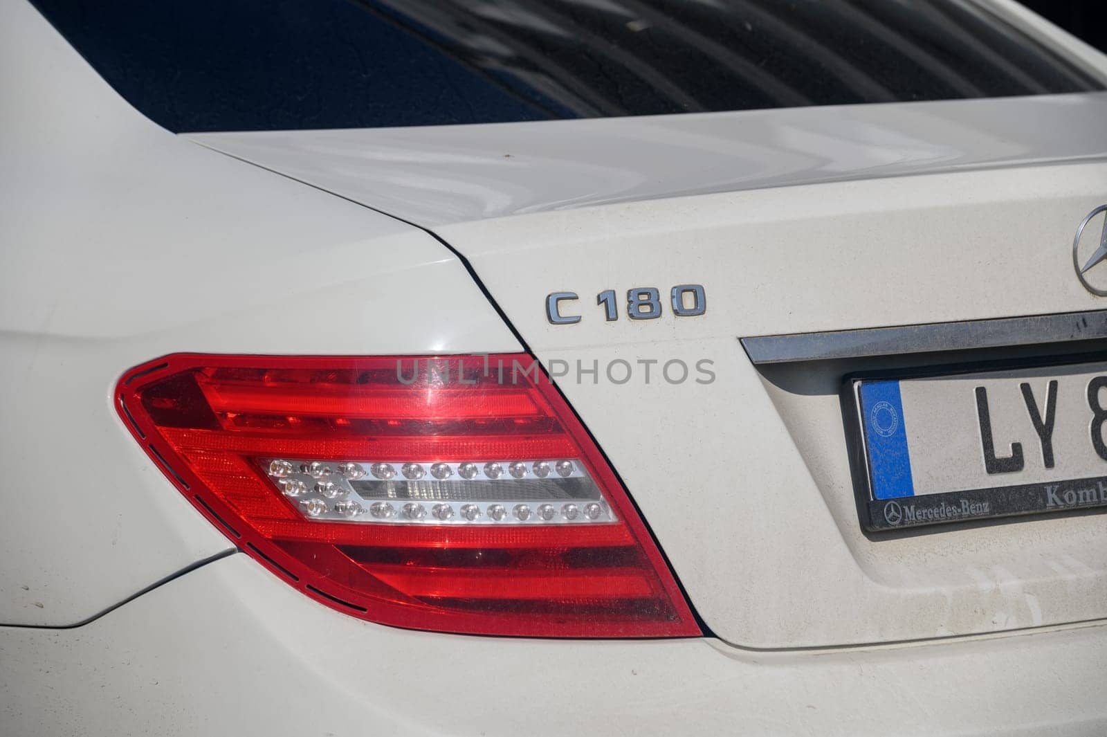 Gizelyurt Cyprus 02.08.2024 rear wing of a Mercedes car 1 by Mixa74