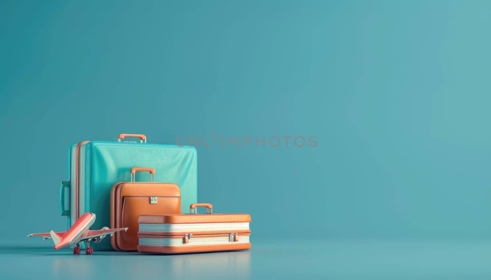luggage or baggage and planes placed on passport for making advertising media about tourism by AI generated image by wichayada