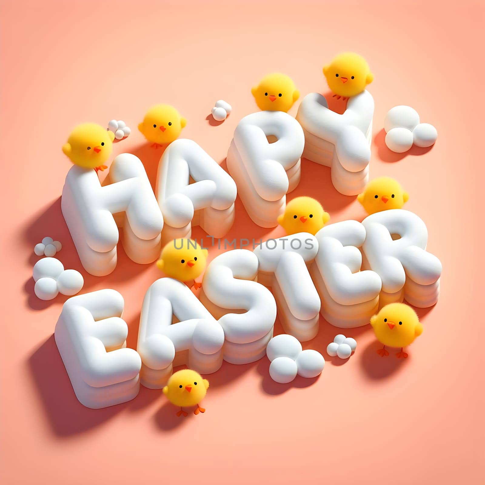 Happy Easter 3D text effect - cartoon style 3D premium by Designlab