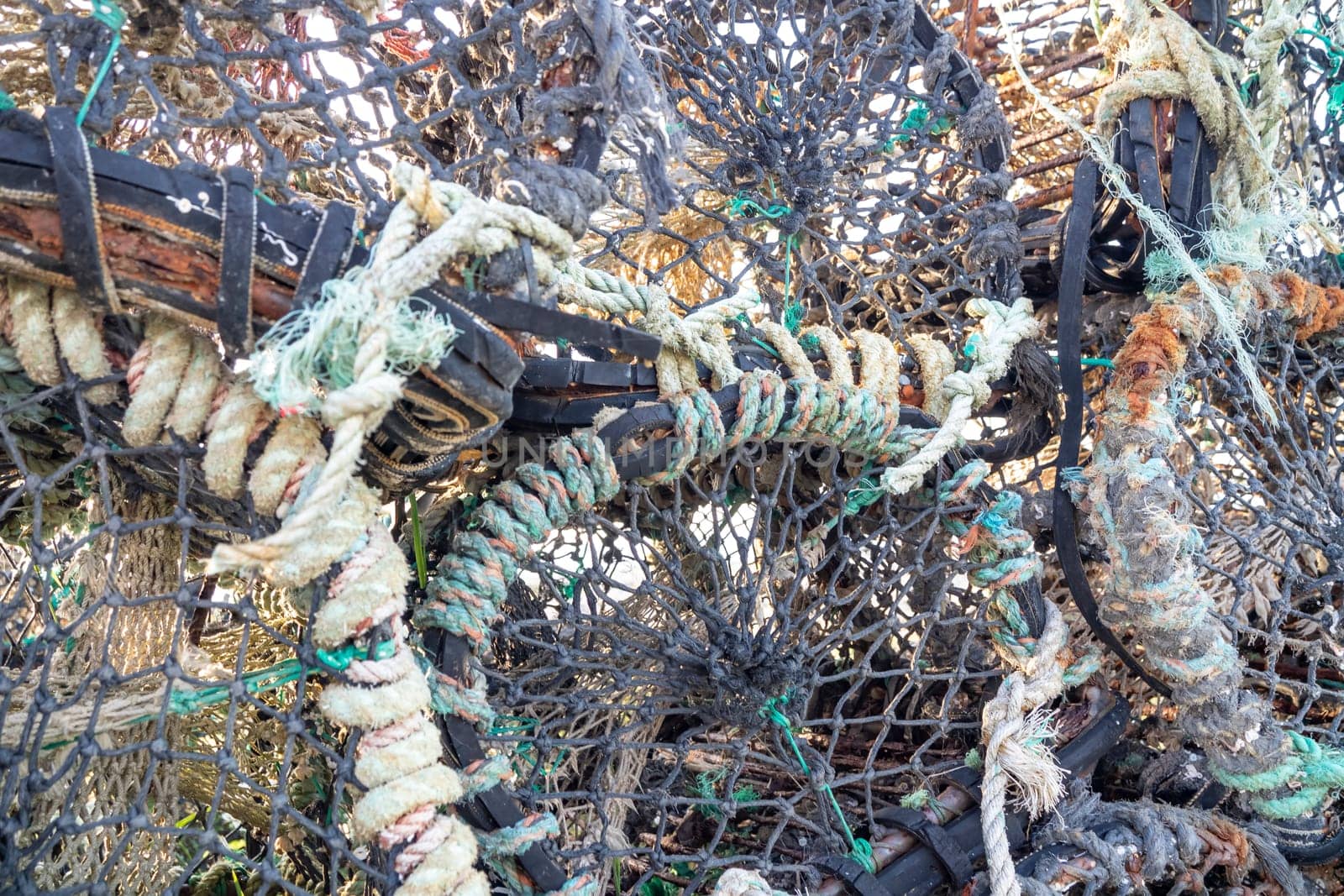 Close up of Lobster Pots or traps in Ireland.