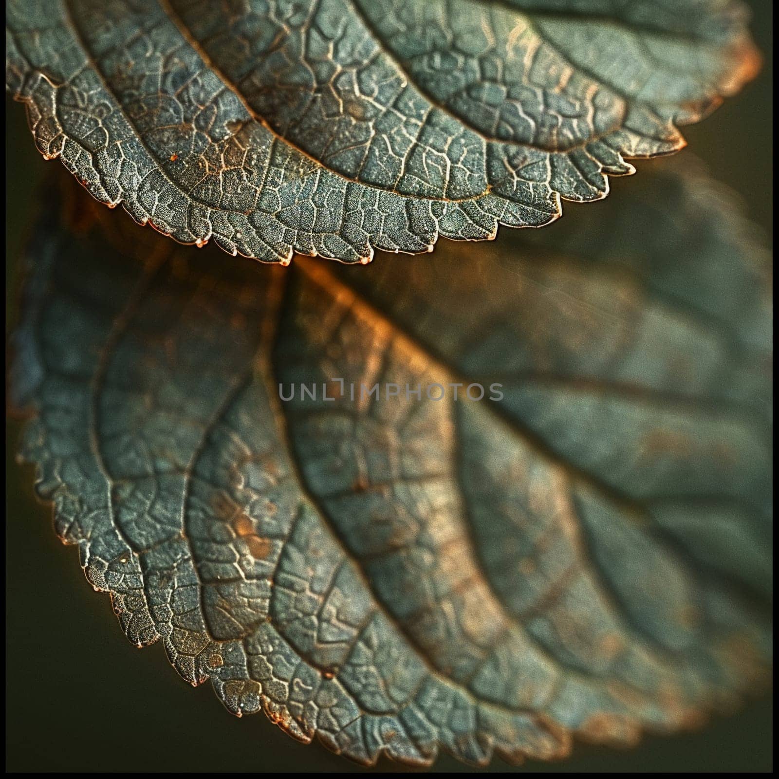 Close-up of a leaf with intricate vein patterns by Benzoix