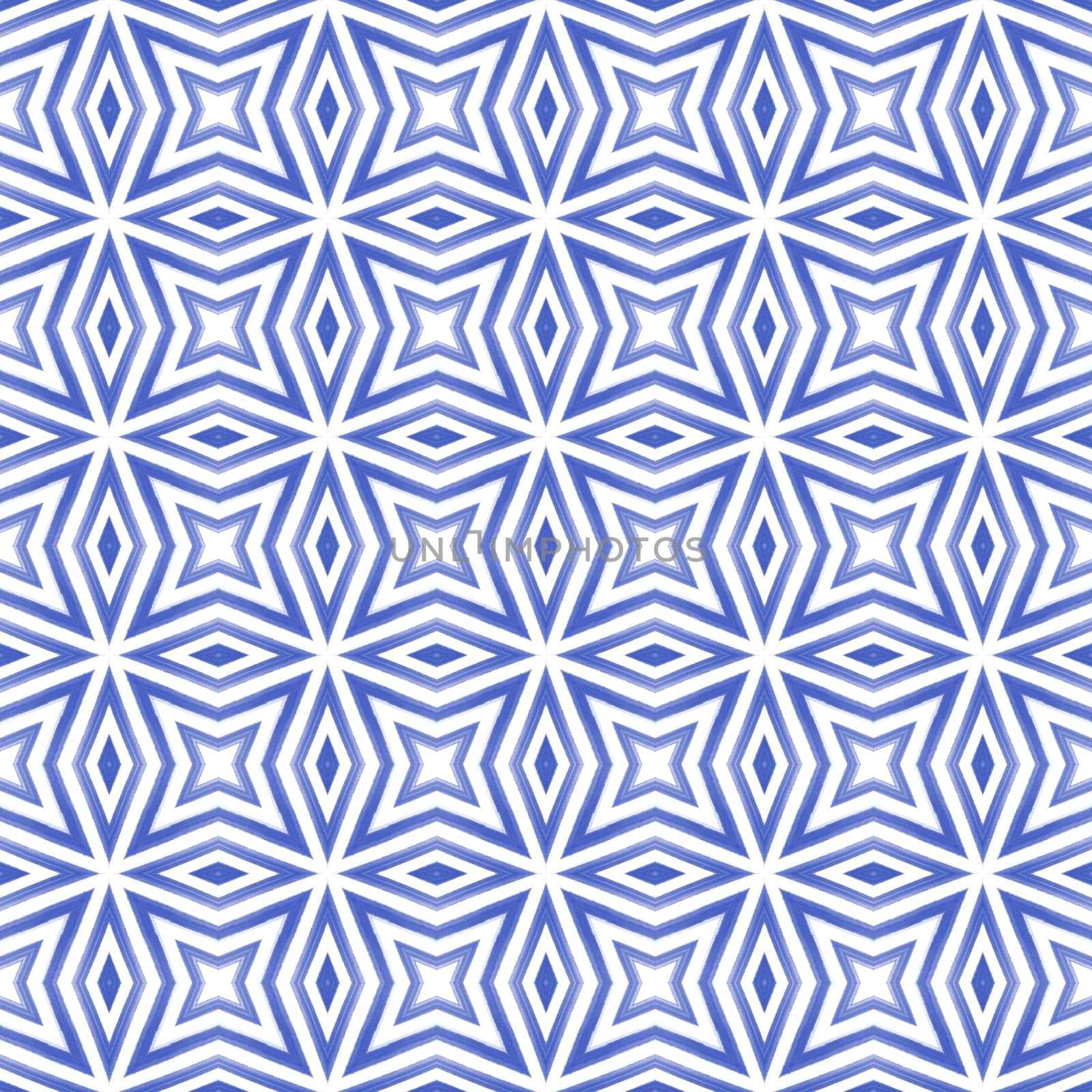 Ethnic hand painted pattern. Indigo symmetrical by beginagain