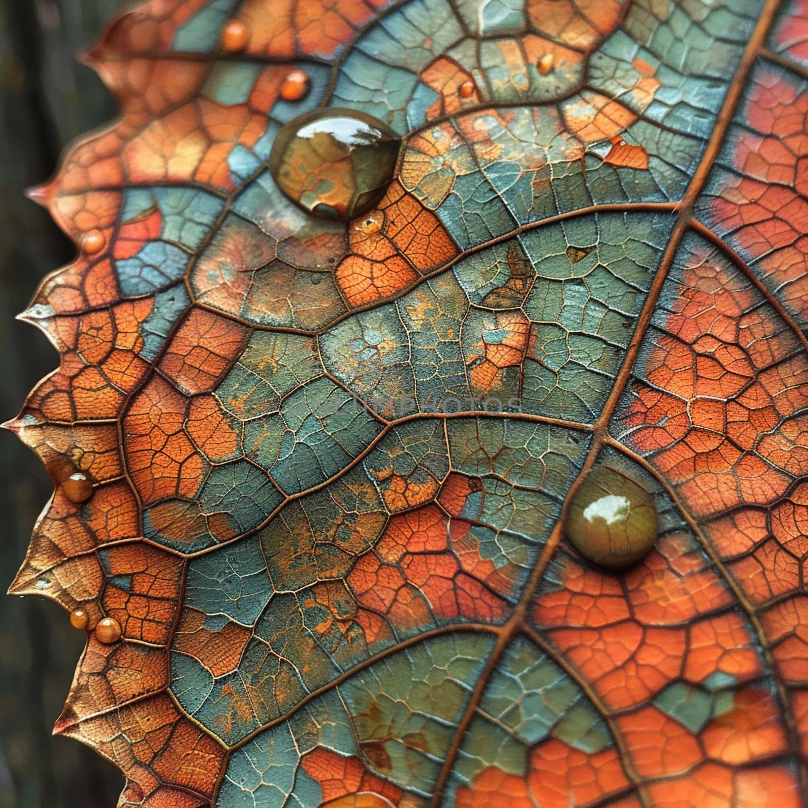 Close-up of texture on leaf, showcasing nature and patterns.