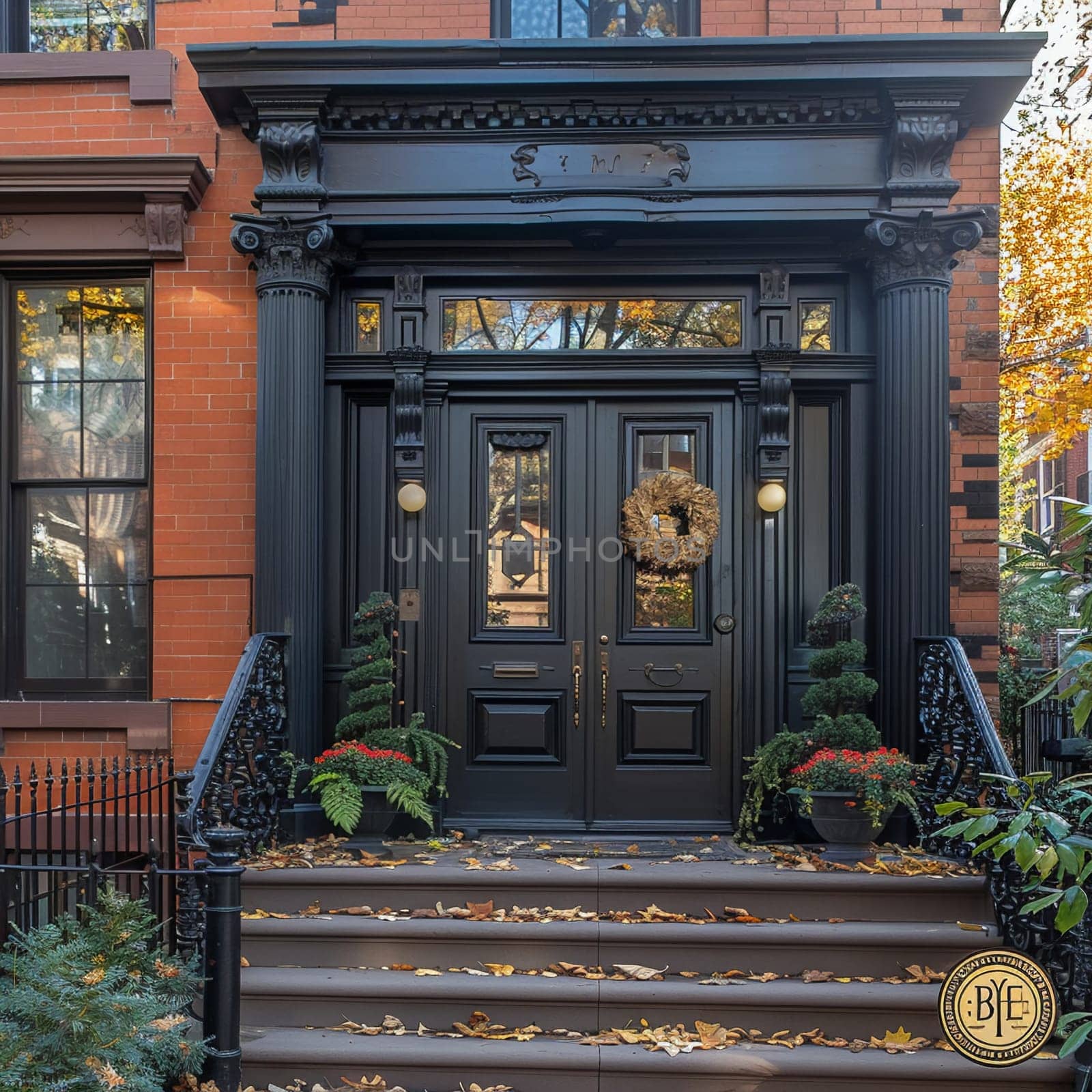 Classic Brownstones with Historical Charm and Iron Railings, iconic urban living.