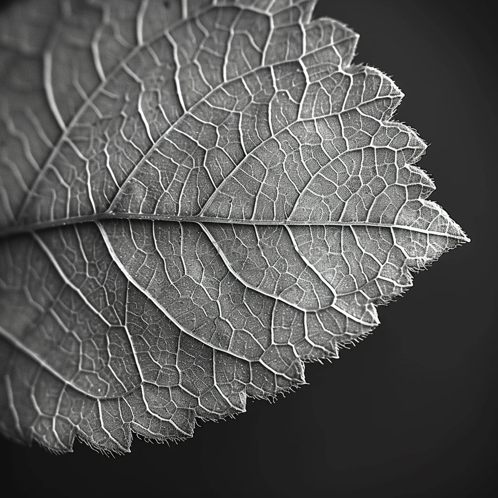 Close-up of a leaf with intricate vein patterns by Benzoix