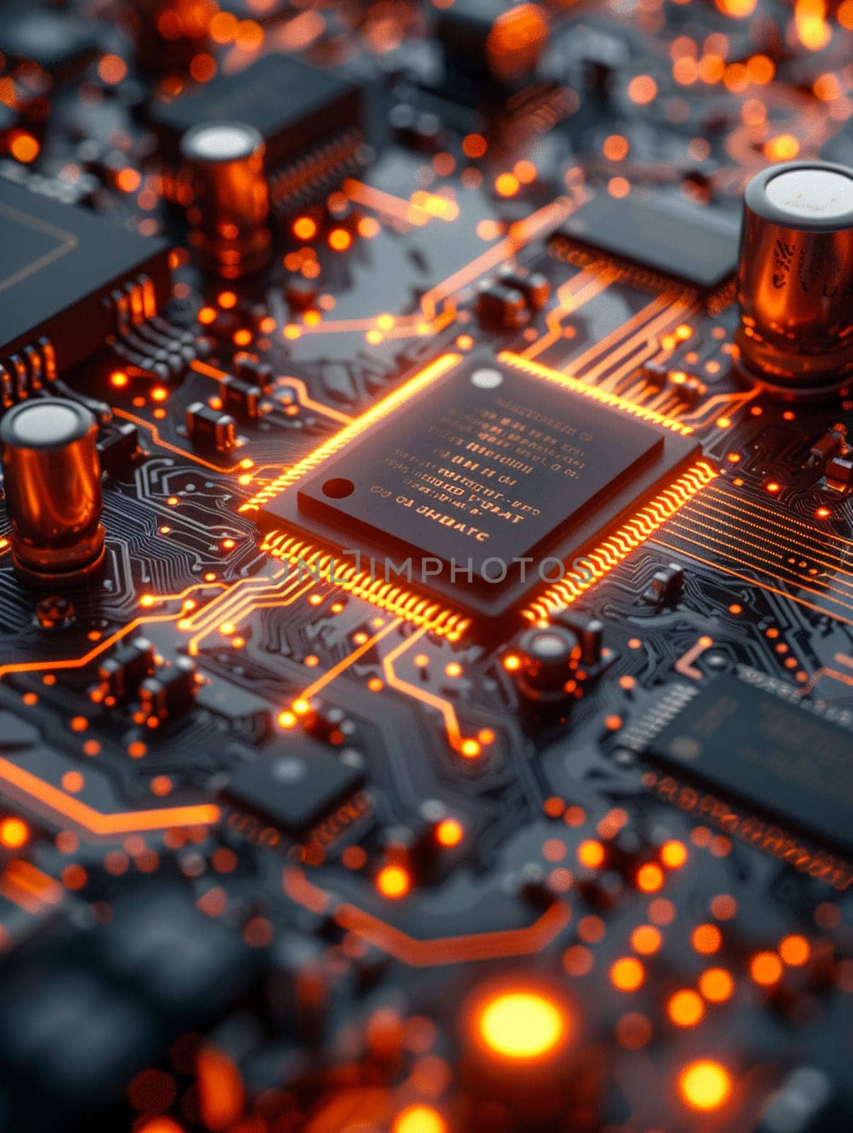 Detailed image of circuit board, representing technology and electronics.