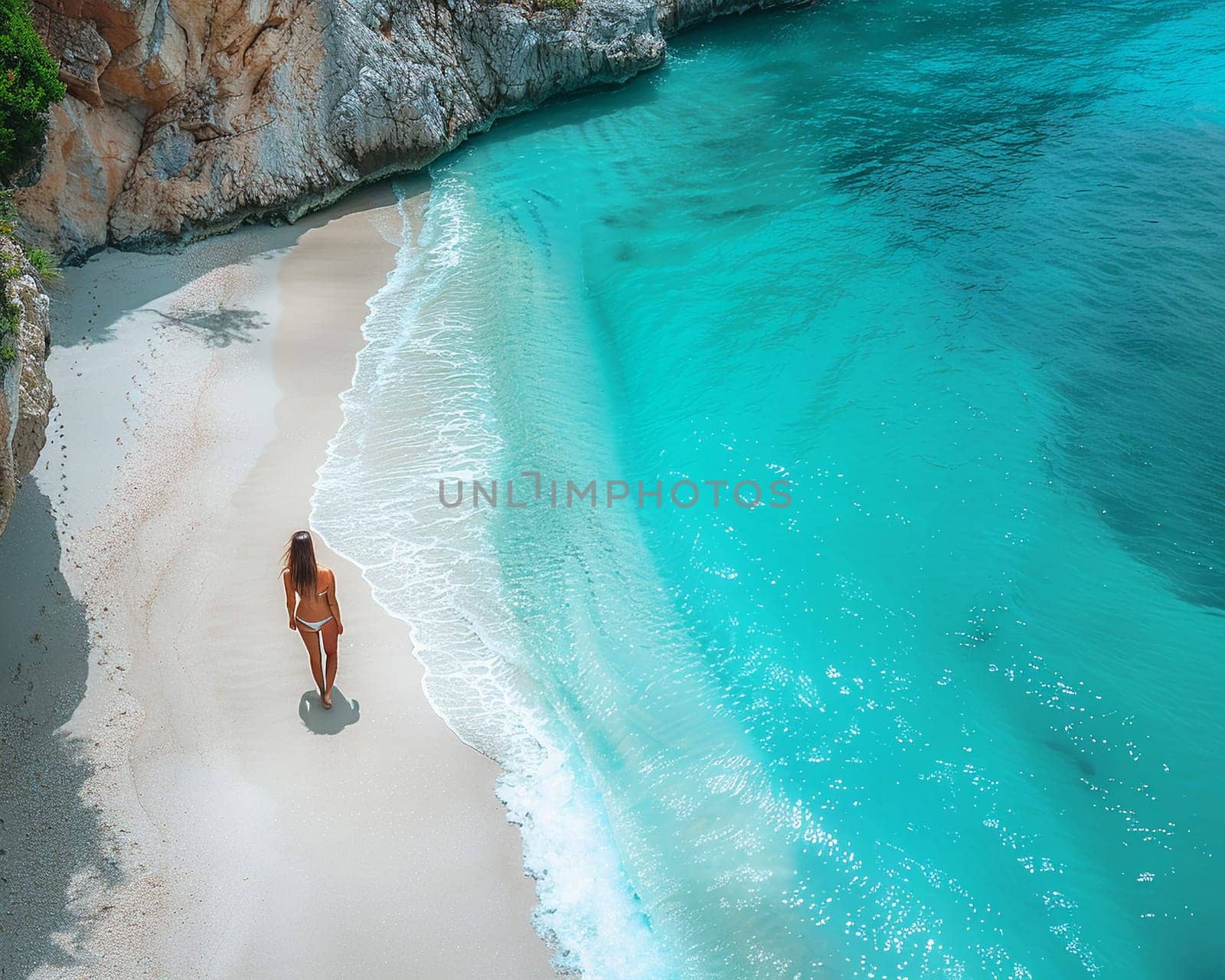 Pristine beach with turquoise water, inspiring travel and relaxation.