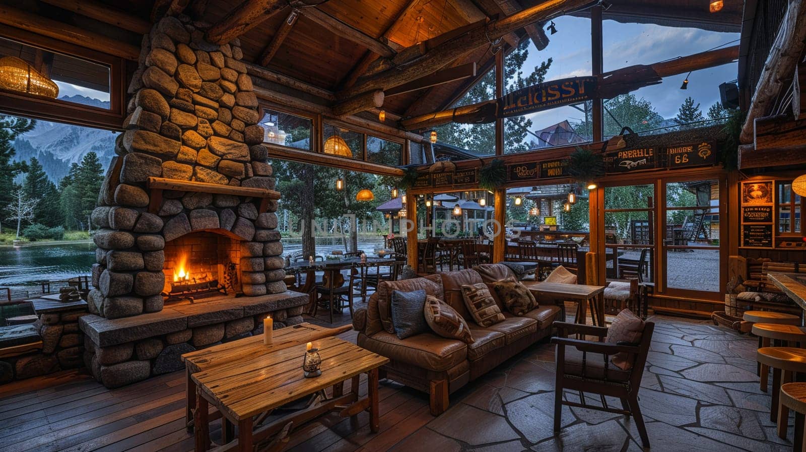 Rustic Lodge Offering Escape into Wilderness, wilderness lodge blending comfort with nature.