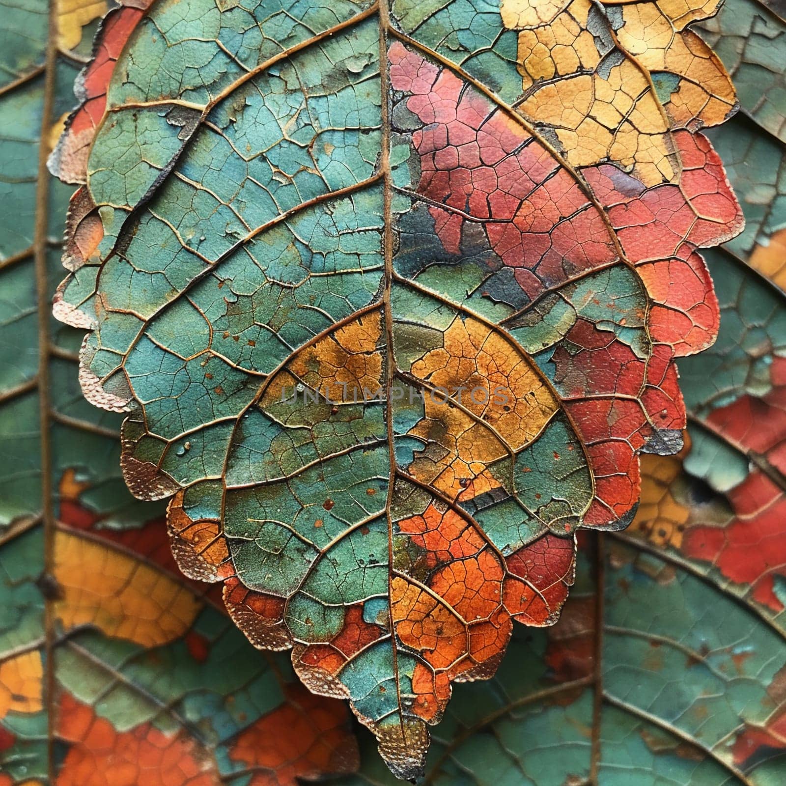 Close-up of texture on leaf, showcasing nature and patterns.