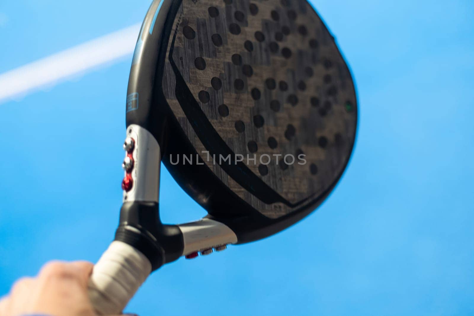 padel tennis racket sport court and balls . High quality photo