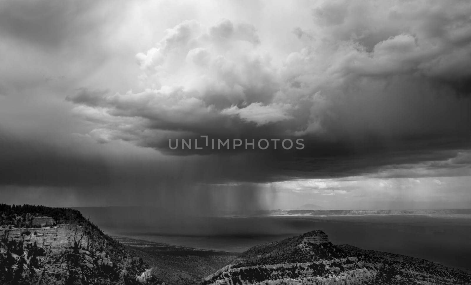 Storm clouds pass over Marble Canyon at Grand Canyon National Park, Arizona.