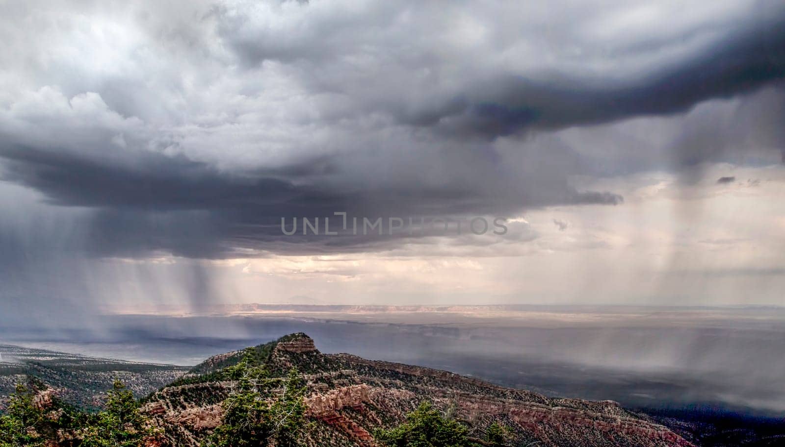 Storm clouds pass over Marble Canyon at Grand Canyon National Park, Arizona.