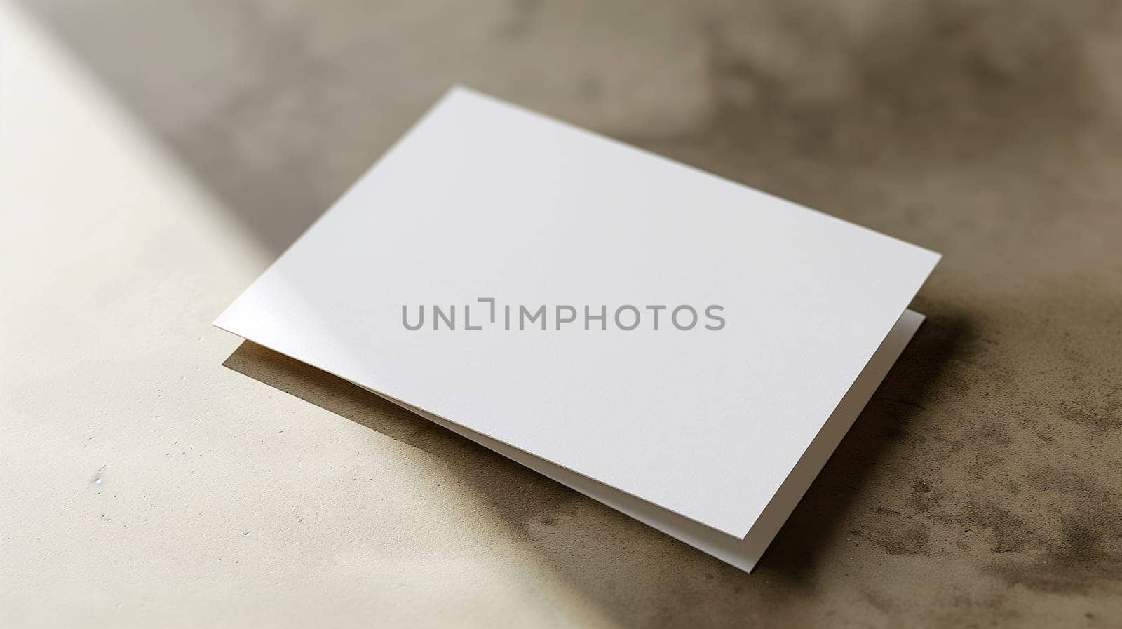 Simple white card on textured surface by chrisroll
