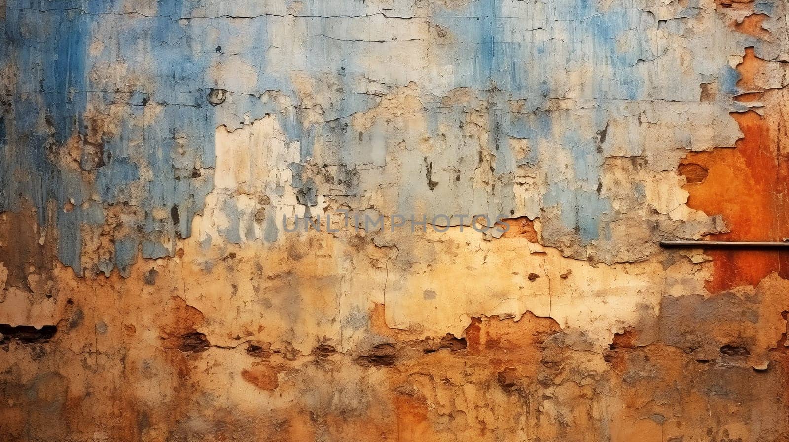Aged blue and orange peeling wall texture by chrisroll