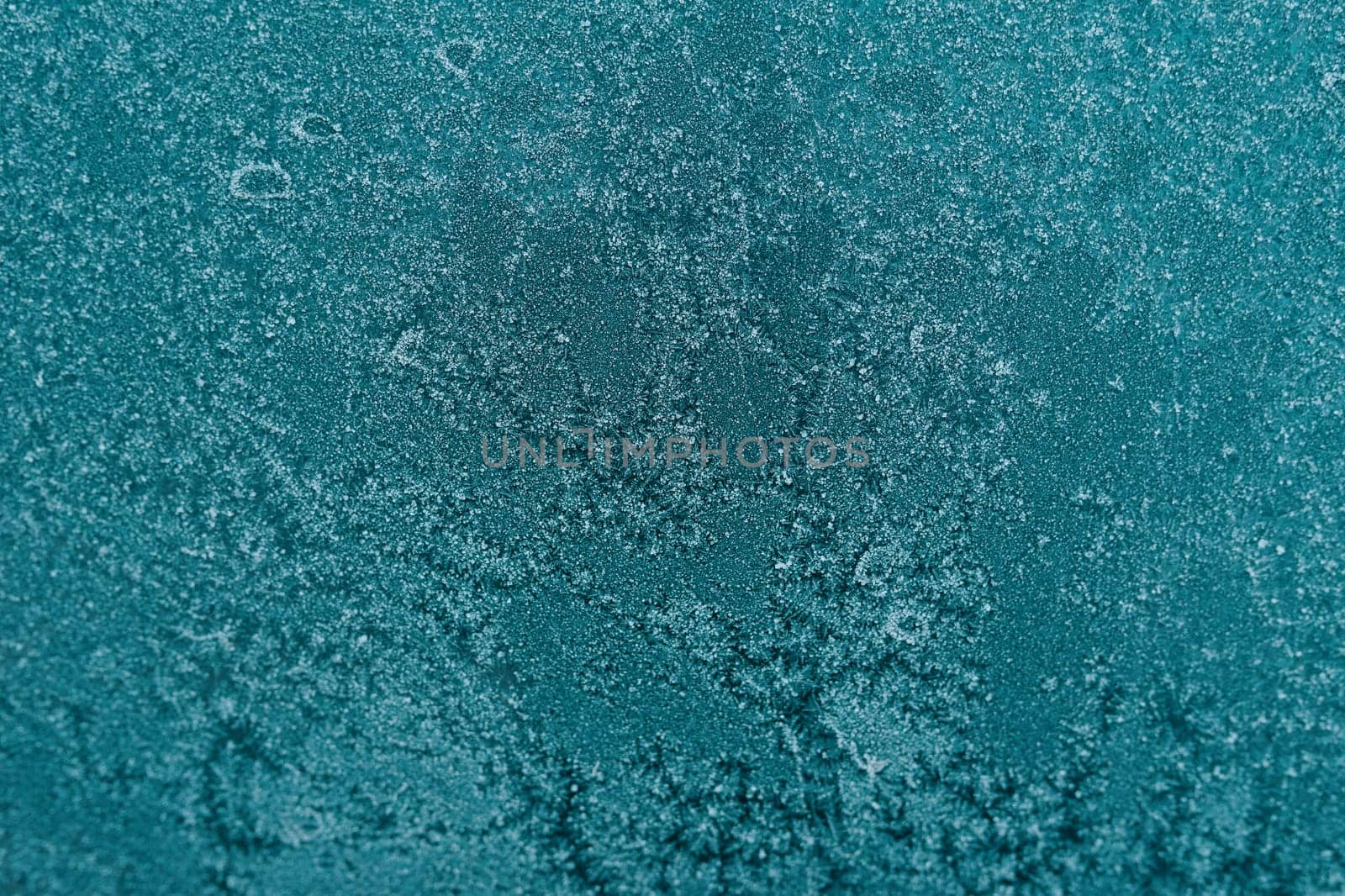 Frozen window. Texture, background for inserting text. New Year theme.