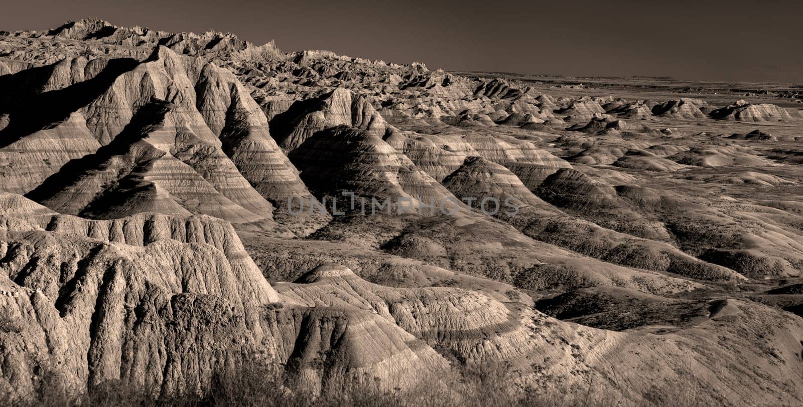 The rugged and stark beauty of Badlands National Park is from eroded geologic deposits, formed over 75 million years.