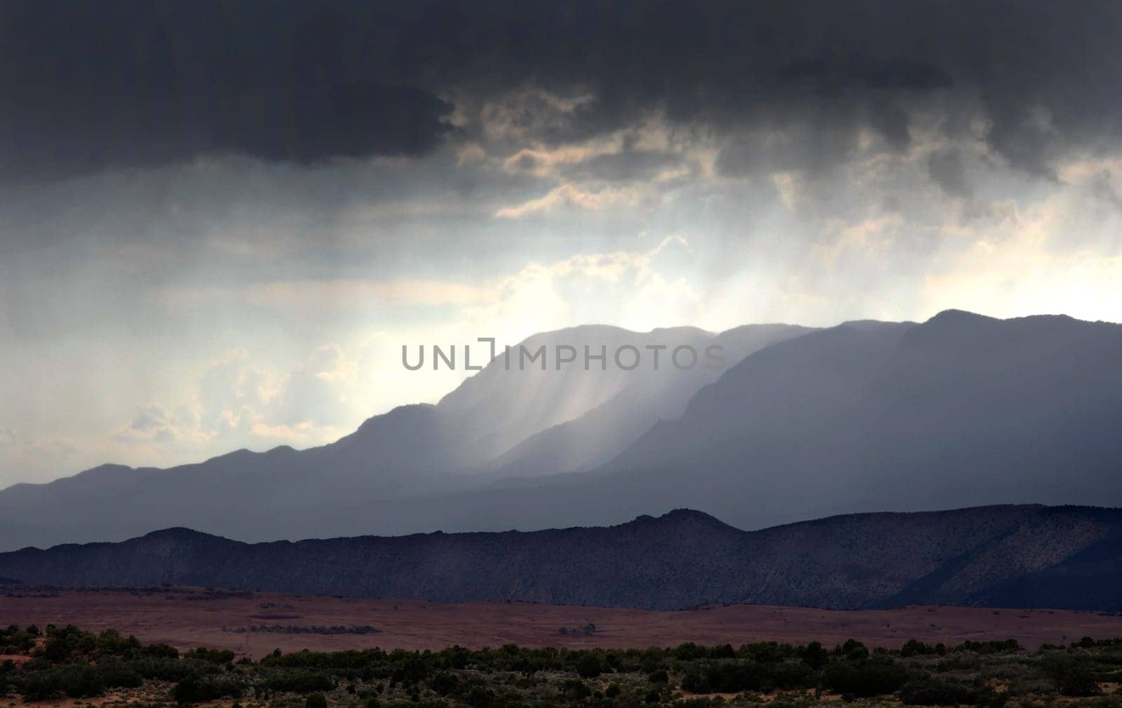 Monsoonal storms appear in Southern Utah near Zion National Park