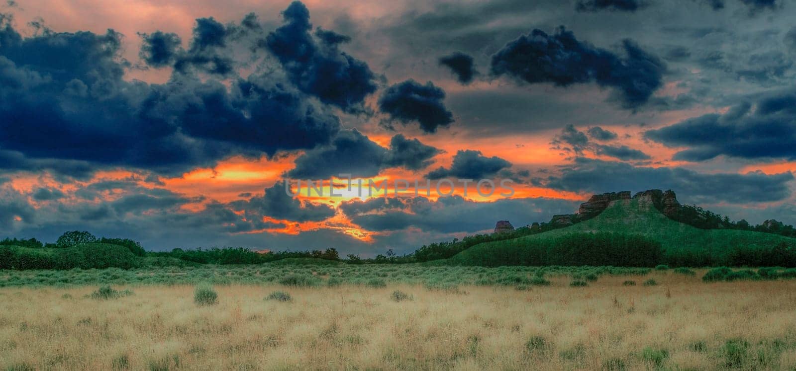 Passing storm clouds appear over Kolob Terrace at Zion National Park, Utah