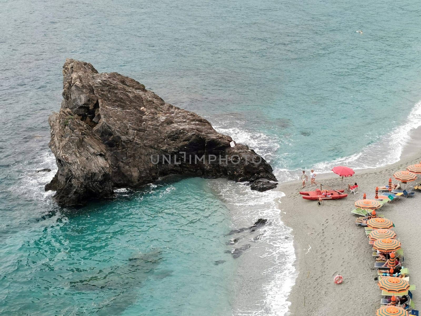 Pictoresque village of cinque terre italy aerial view panorama