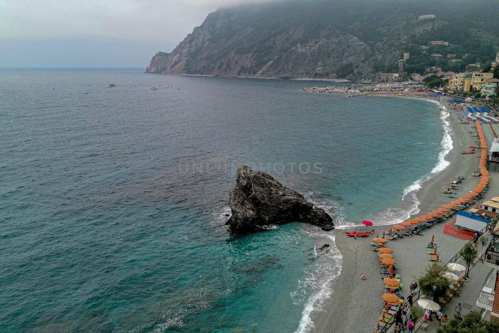 Pictoresque village of cinque terre italy aerial view panorama