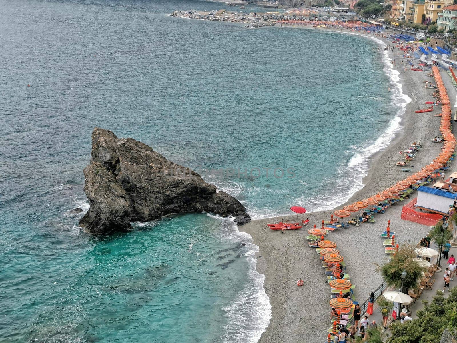 Pictoresque village of cinque terre italy aerial view panorama