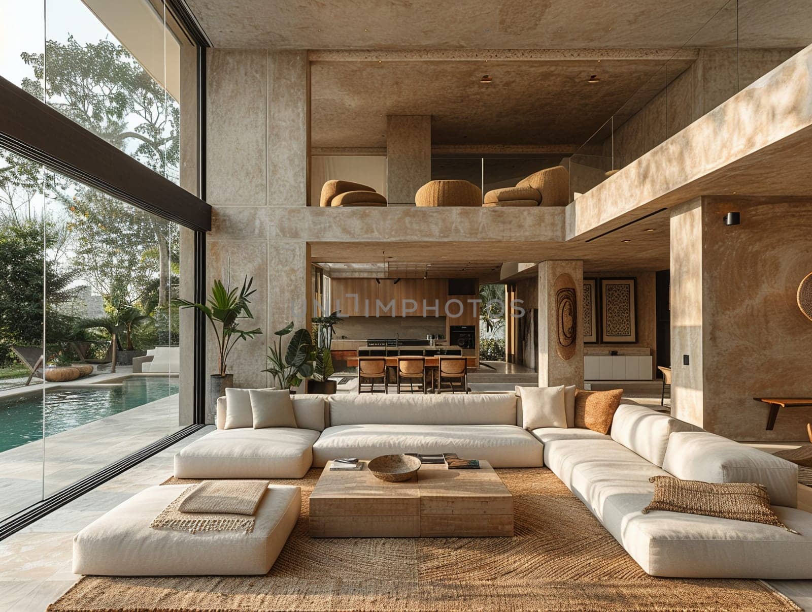 Modernist villa with open spaces, natural light, and minimalist decor