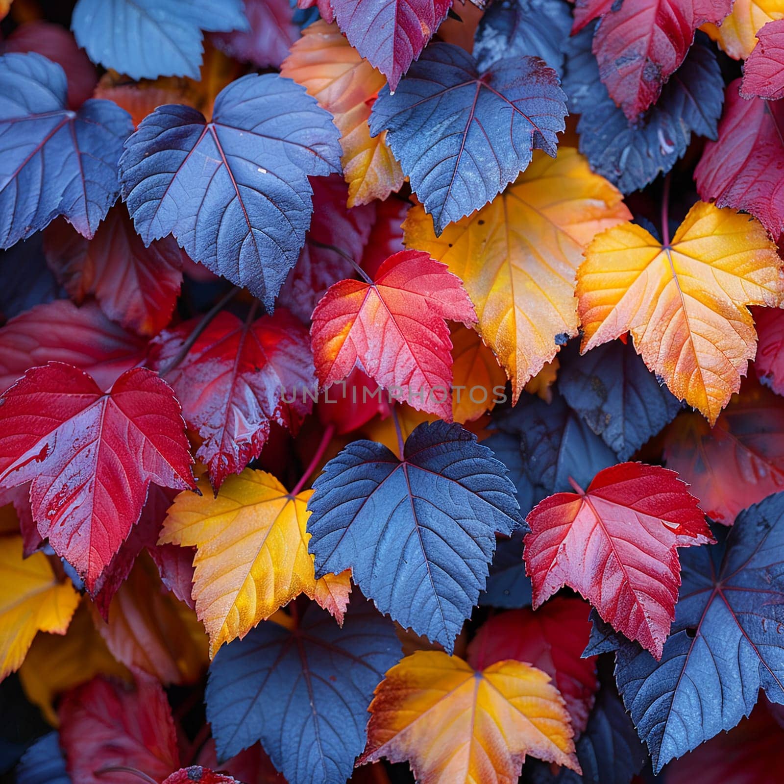 Vibrant autumn leaves background, representing change and beauty.