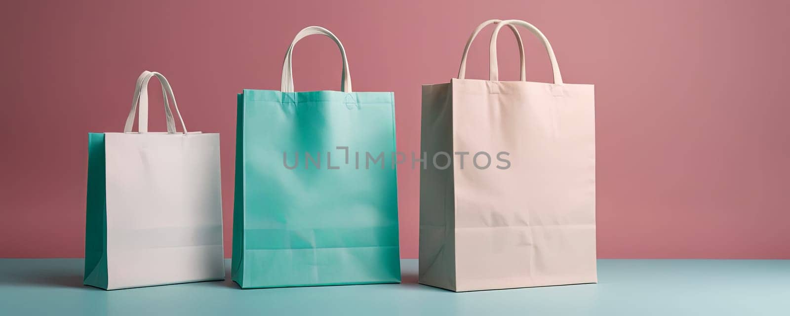 Shopping bag on backdrop with studio lighting, shopping advertisement and product placement