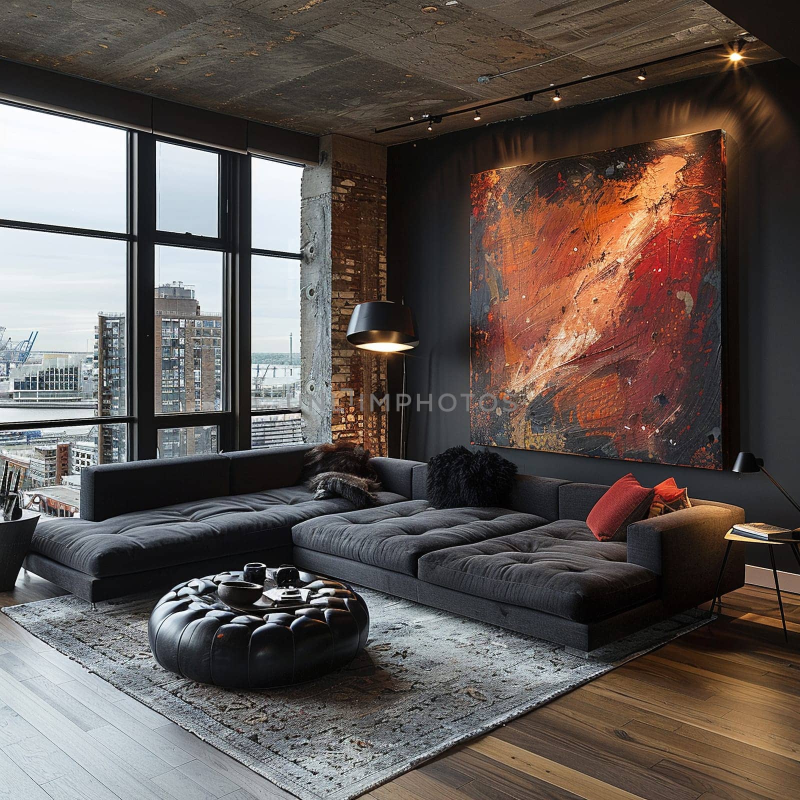 Sleek and stylish bachelor pad with modern art state-of-the-art tech by Benzoix