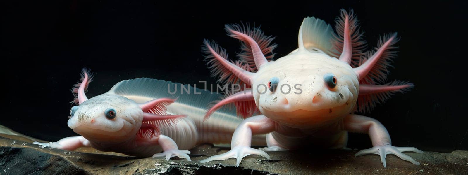 axolotl in an aquarium. Selective focus. nature.