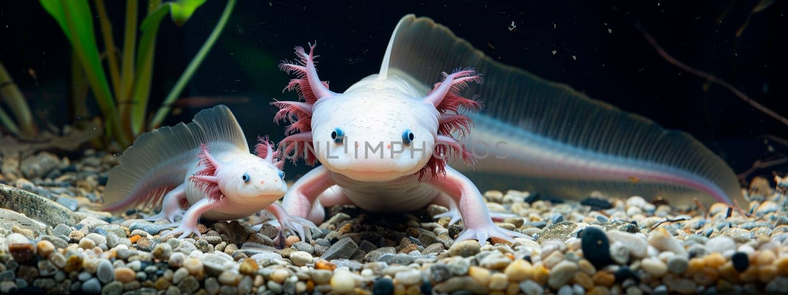 axolotl in an aquarium. Selective focus. nature.