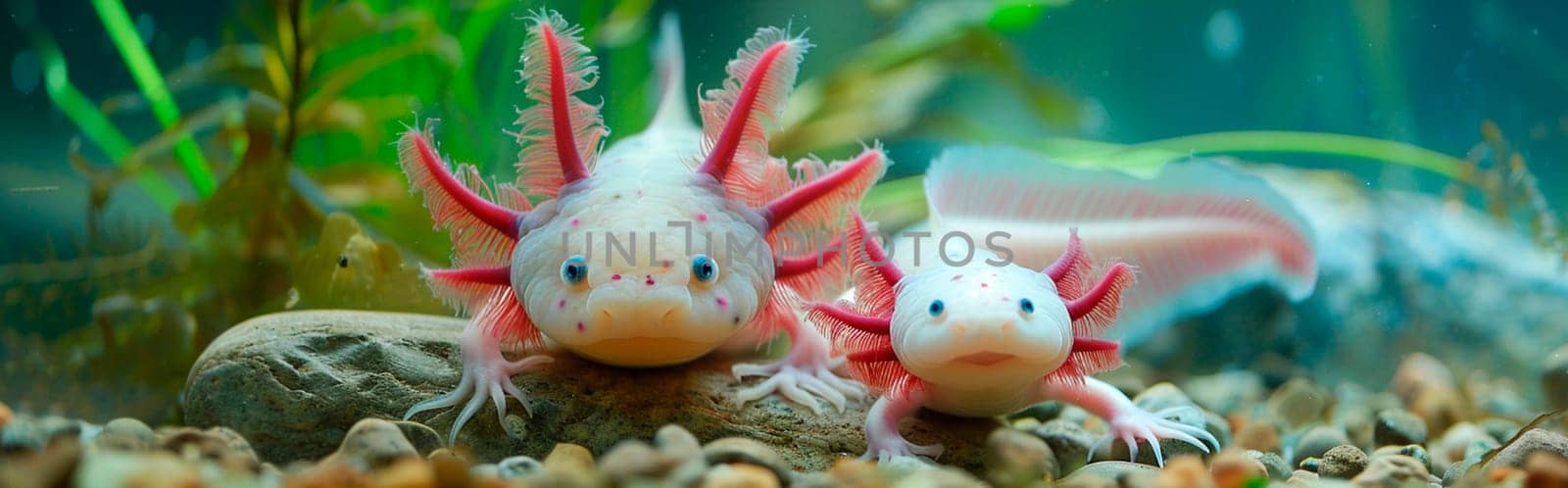 axolotl in an aquarium. Selective focus. nature.