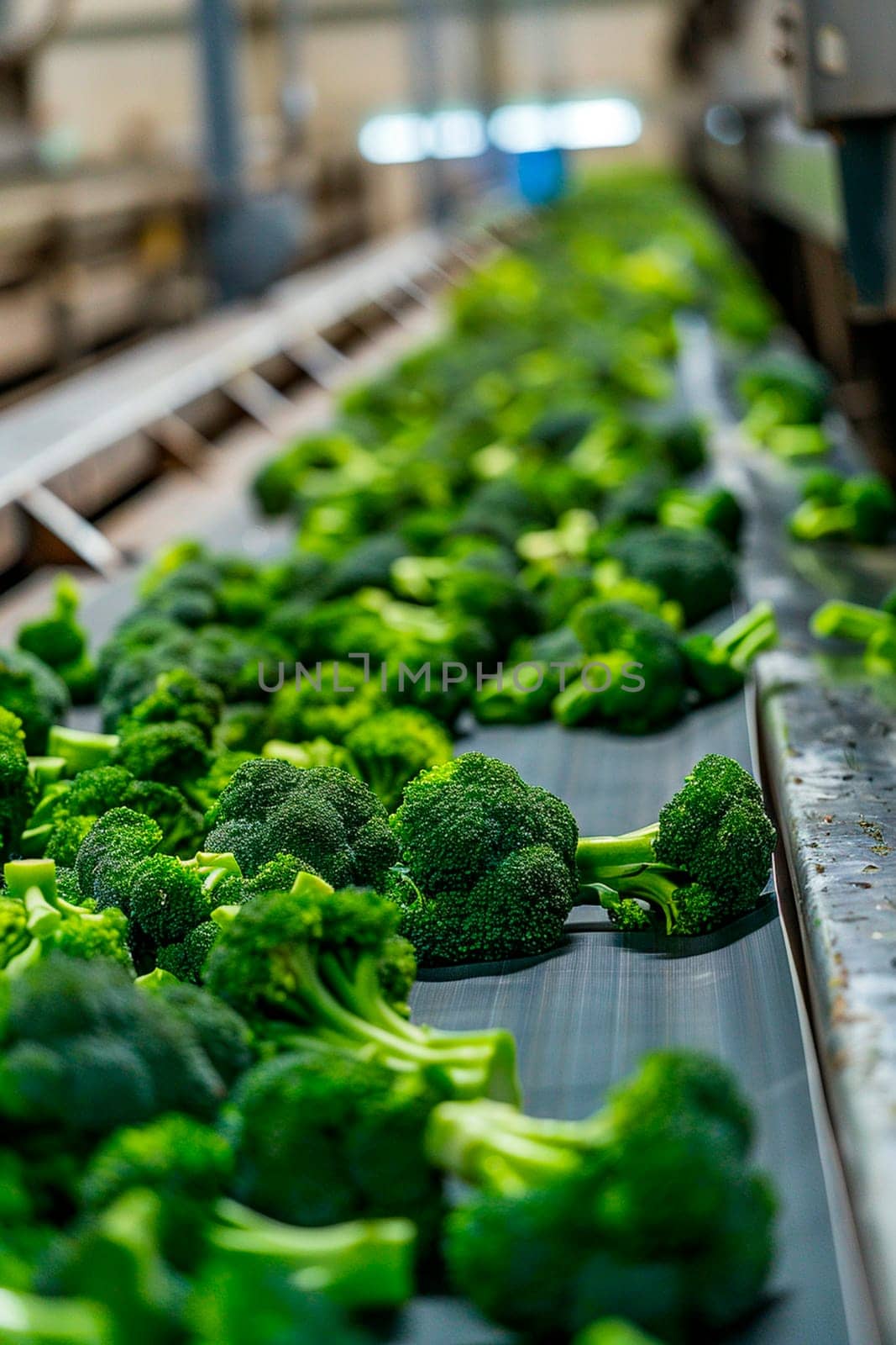 broccoli in the factory industry. Selective focus. by yanadjana