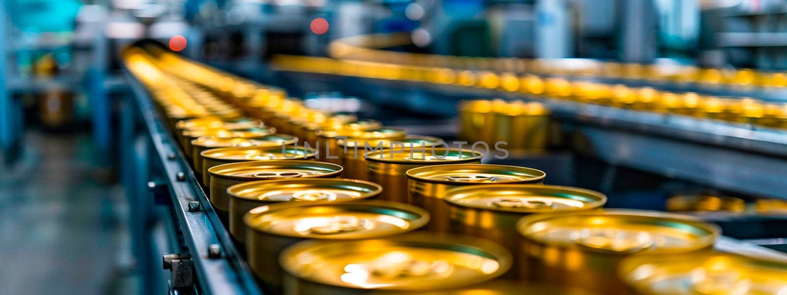 canned food in the factory industry. Selective focus. by yanadjana